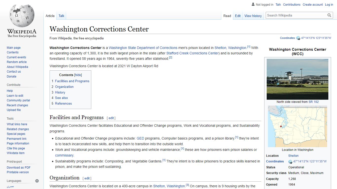 Washington Corrections Center - Wikipedia