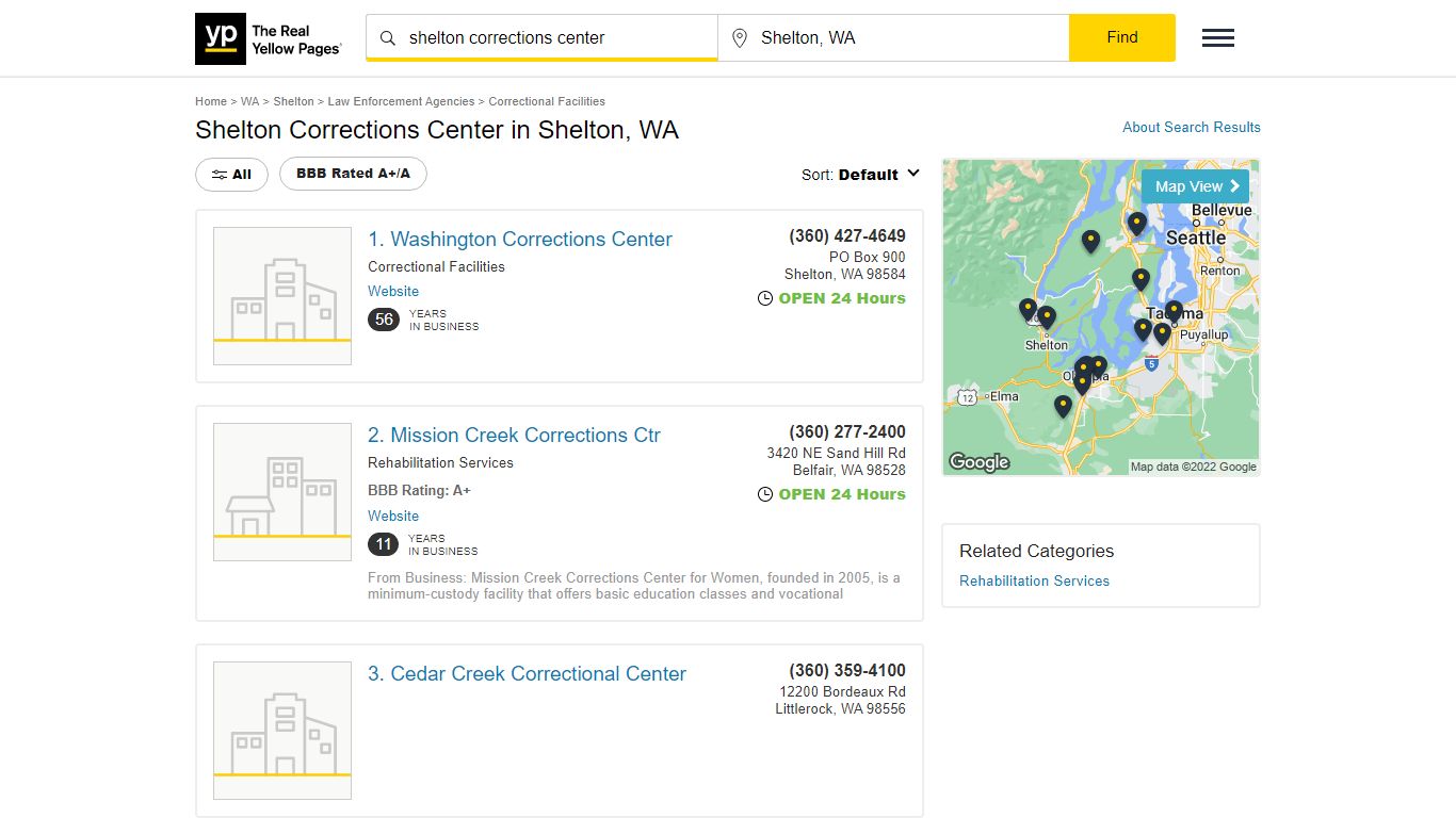 Shelton Corrections Center in Shelton, WA with Reviews - YP.com